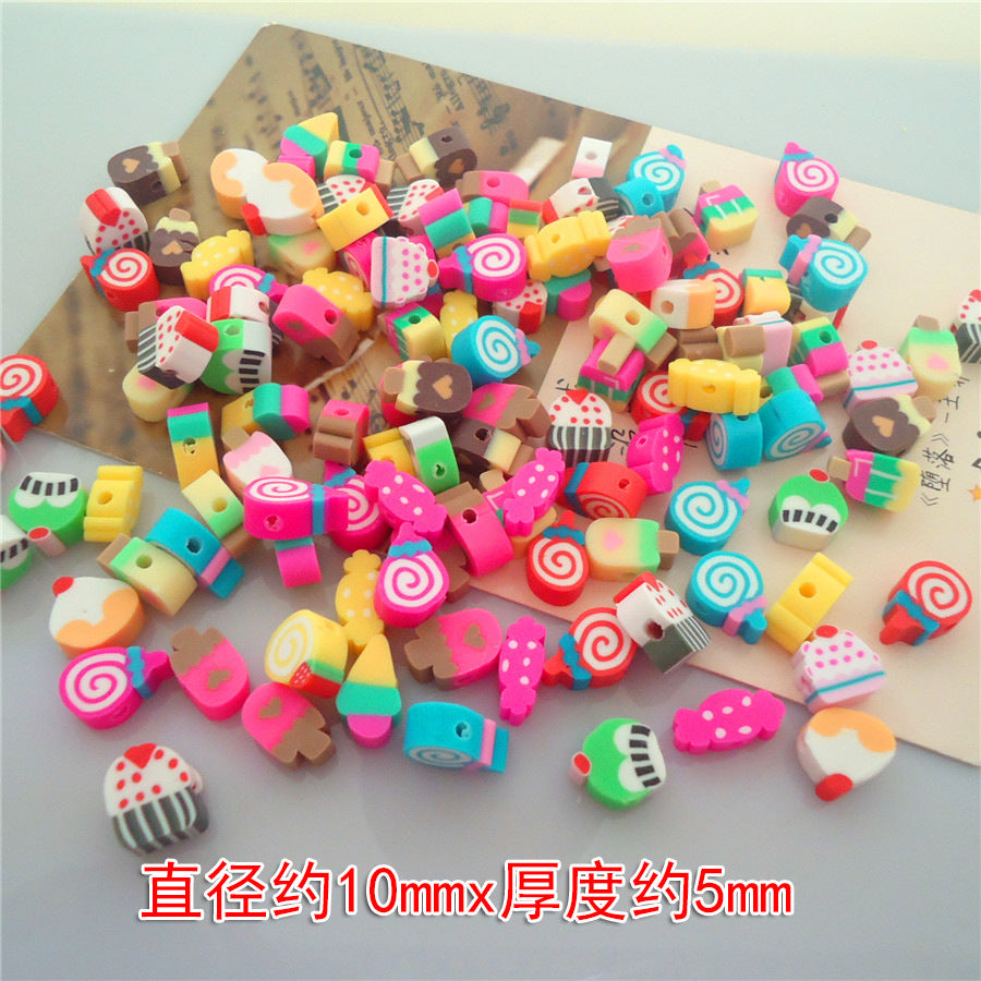 Cuentas de frutas de arcilla suave de 100 piezas/paquete de 10 mm de 10 mm.