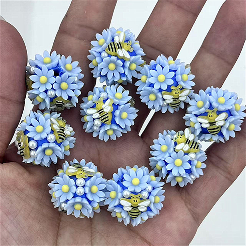Wholesale 30pcs/pack Heavy clay flower ball DIY beaded accessories