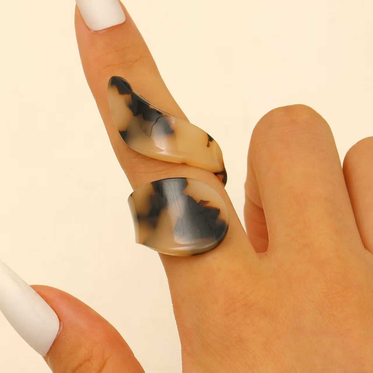 Wholesale Maillard Autumn and Winter Line Wide Leopard Print Ring