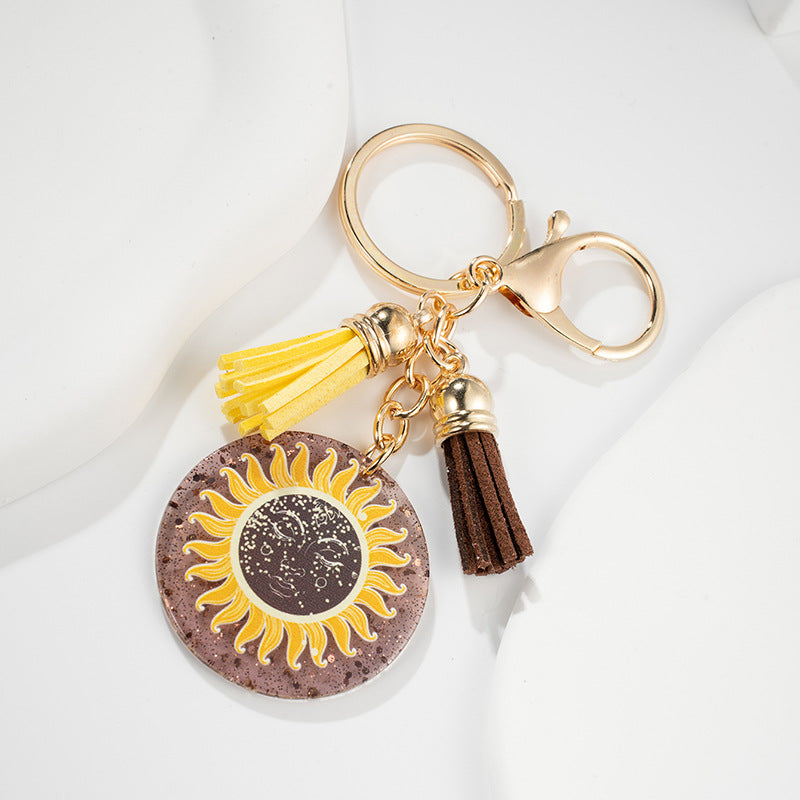 Llavero de metal de flores solar al por mayor