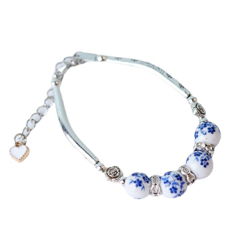 Tubo de curvatura al por mayor cuentas de cerámica pulsera de cuerda hecha a mano