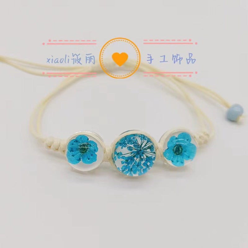 Wholesale Cherry Blossom Hand-woven Real Flower Bracelet