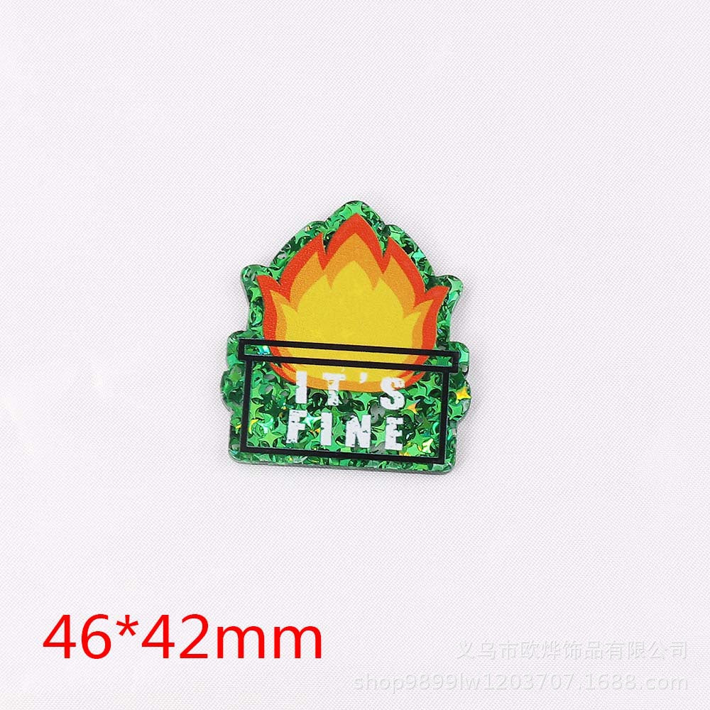 Wholesale 10pcs Loose Powder Cartoon Organ Medical Letters Acrylic Cute Things DIY Patches