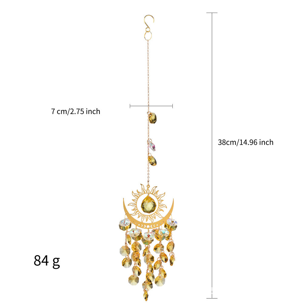 Wholesale Devil' s Eye Sun Moon Crystal Wind Chime