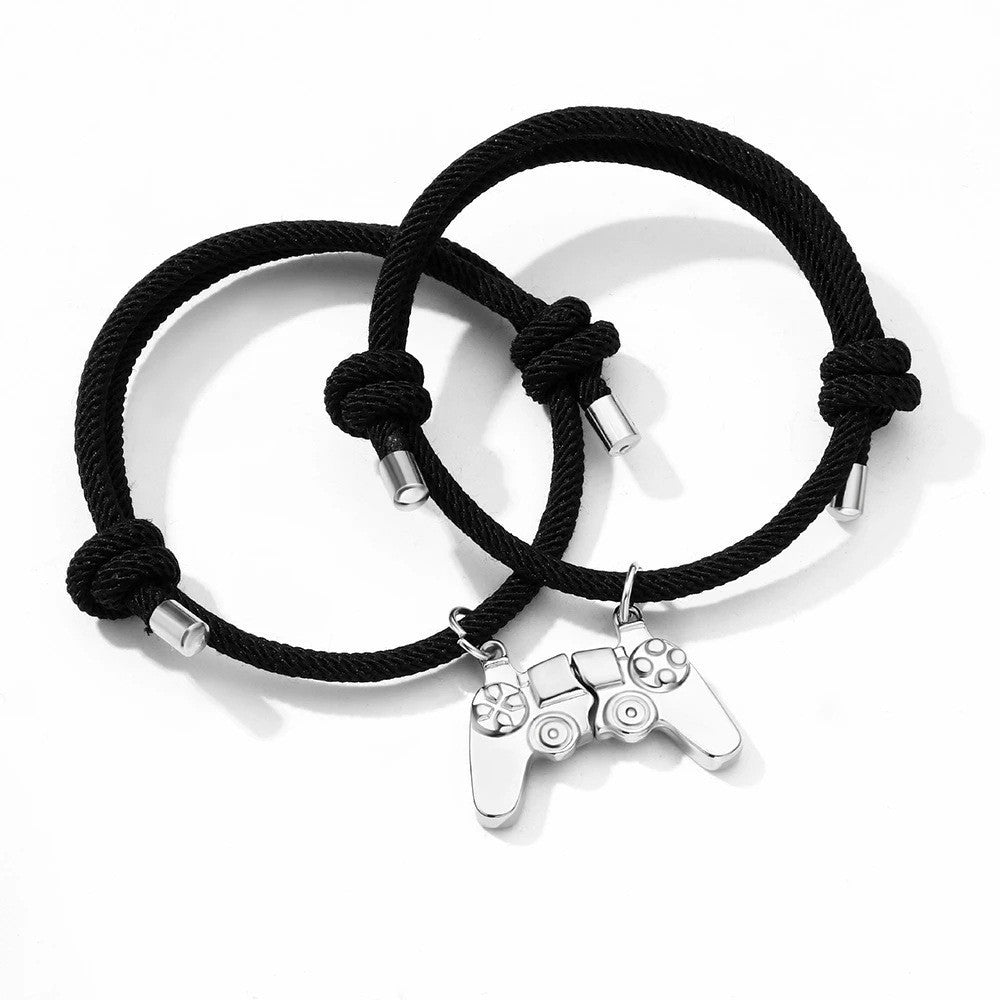 Wholesale Magnetic Game Controller Couple Alloy Necklace Bracelets  Pair Jewelry Set