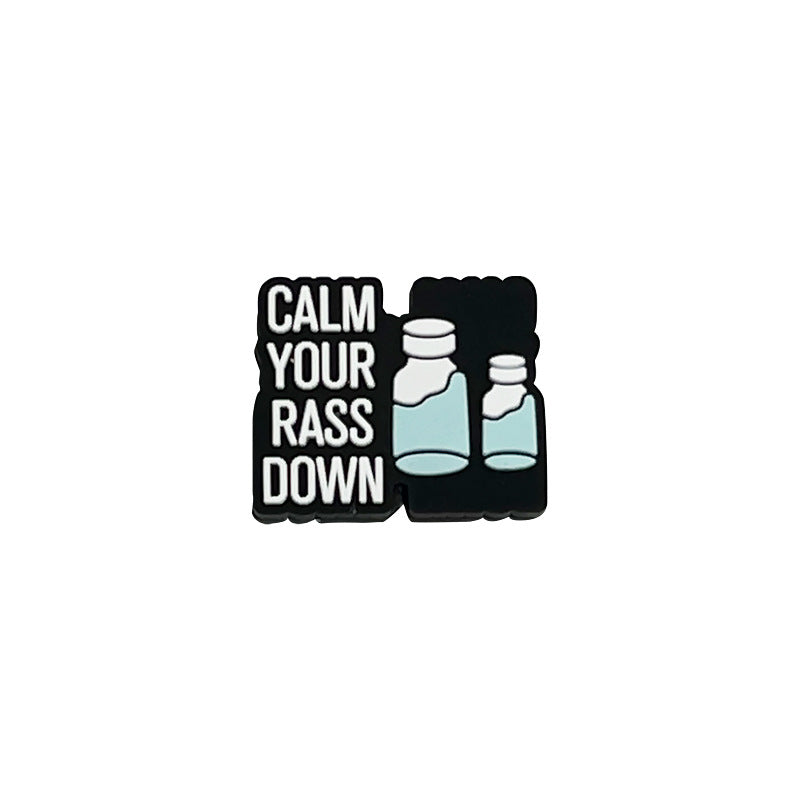 Wholesale 10pcs Food Grade Cartoon Children's Necklace Accessories Glue Letter Silicone Beads Loose Beads