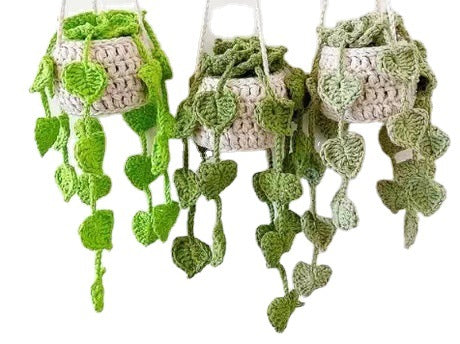 Wholesale Car Hanging Ornament Handmade Wool Crochet Chlorophytum Potted Plant