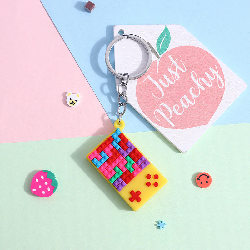 Wholesale 20pcs PVC Keychain Tetris Game Console