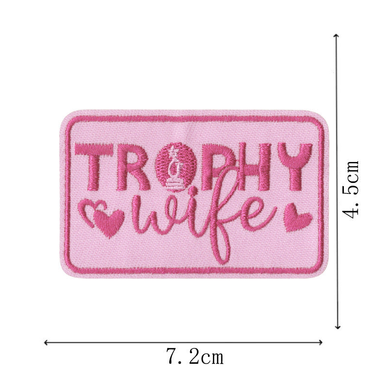 Wholesale Stylish Bar Theme Embroidered Patches Embroidery Thread Set Of 16 Cartoon Letter Badges For et DIY Scrapbook Fashion Accessory