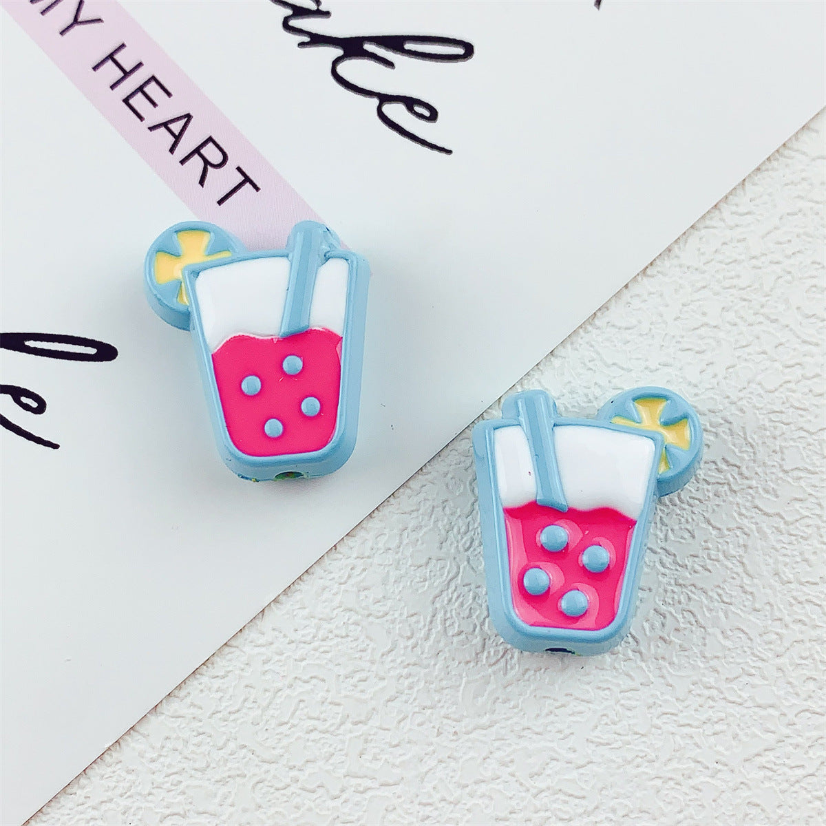 Wholesale 10pcs double-sided drip oil juice cup milk tea cup acrylic beads