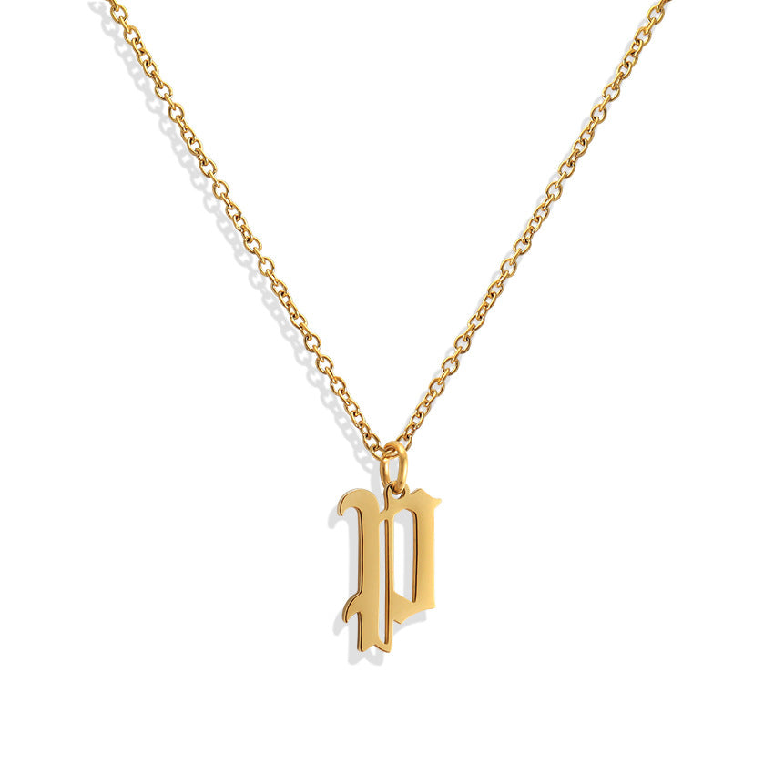 Wholesale Capital Letter Pendant Clavicle Chain Necklace