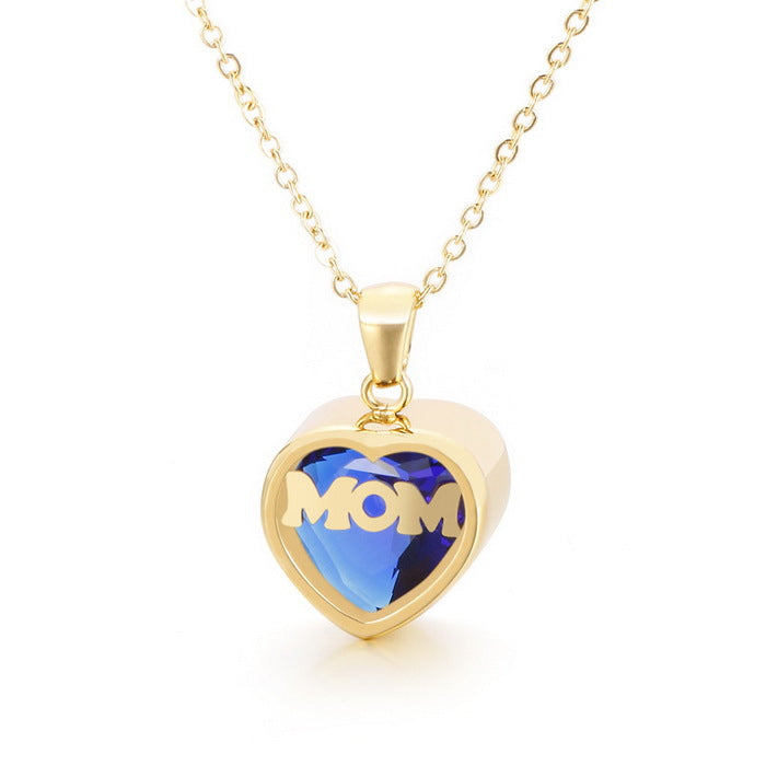 Wholesale new mother's day gift stainless steel heart-shaped necklace