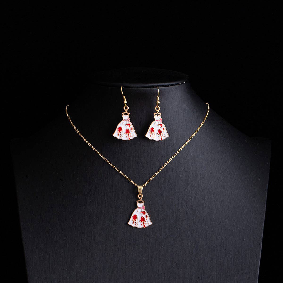 Wholesale Gothic Punk  Earring Necklace Set