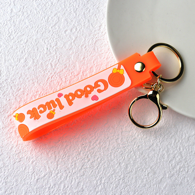Wholesale PVC Candy Color Soft Rubber Cord Keychain