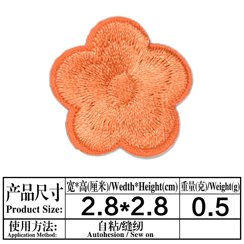 Wholesale Chic Embroidered Plum Blossom Patches Self Adhesive Flower Decorative Accents For Phone Cases Bags ets And Towels