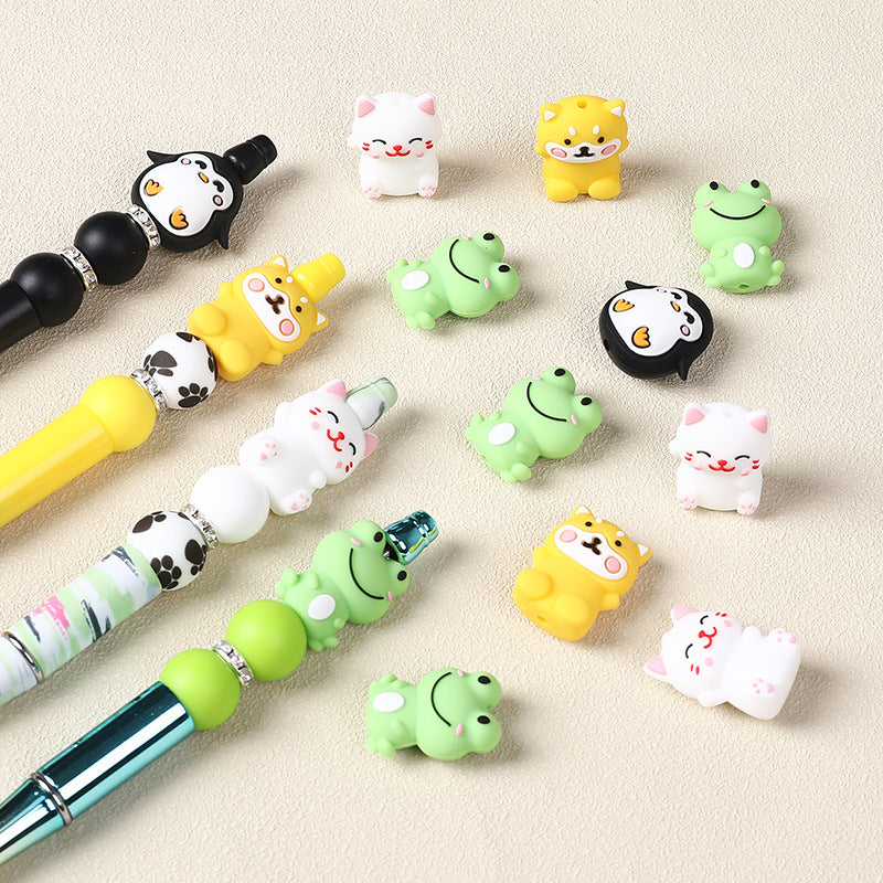Wholesale  20pcs   Animal silicone beads  3D Focal Beads