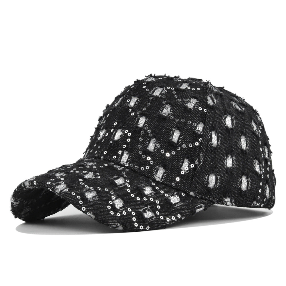 Wholesale Washed Sequin Cowboy Hat Baseball Cap