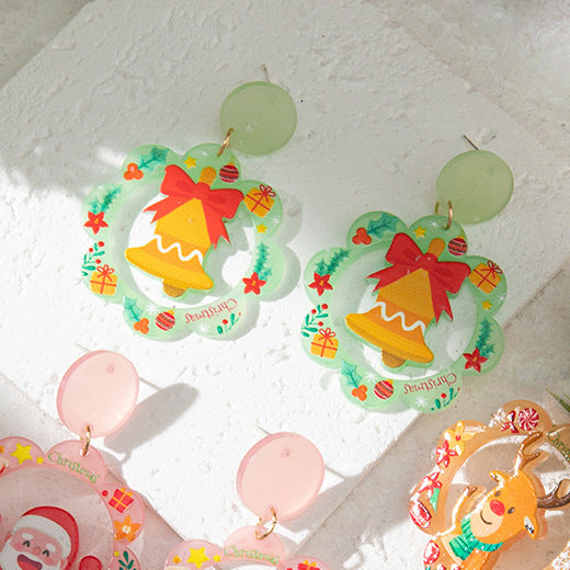 Wholesale Christmas Santa Elk Acrylic Earrings