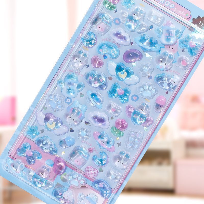 Wholesale Cute cartoon rabbits marine animals ghosts, 3D stickers