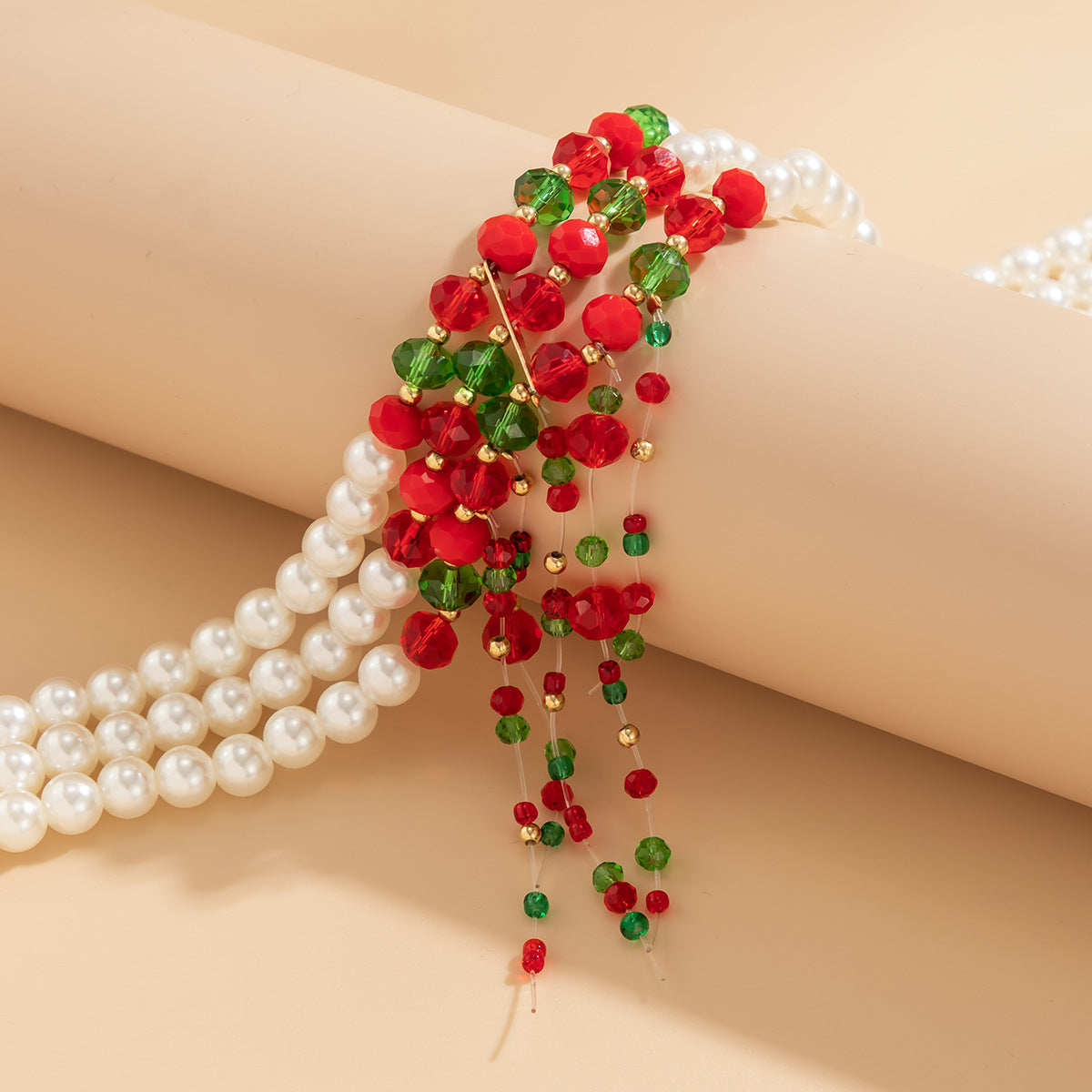Wholesale Christmas multi-layered pearl necklace