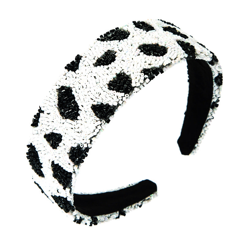 Wholesale New Stylish Glass Tube Leopard Print Zebra Print Headband