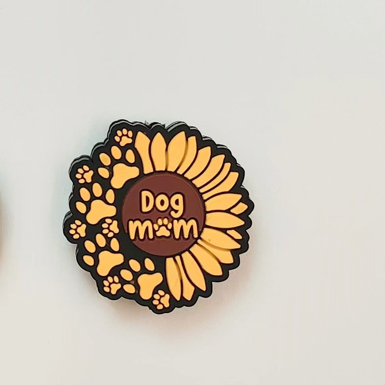 Wholesale 10pcs Mother's Day Sunflower Silicone Cartoon Beads Loose Beads