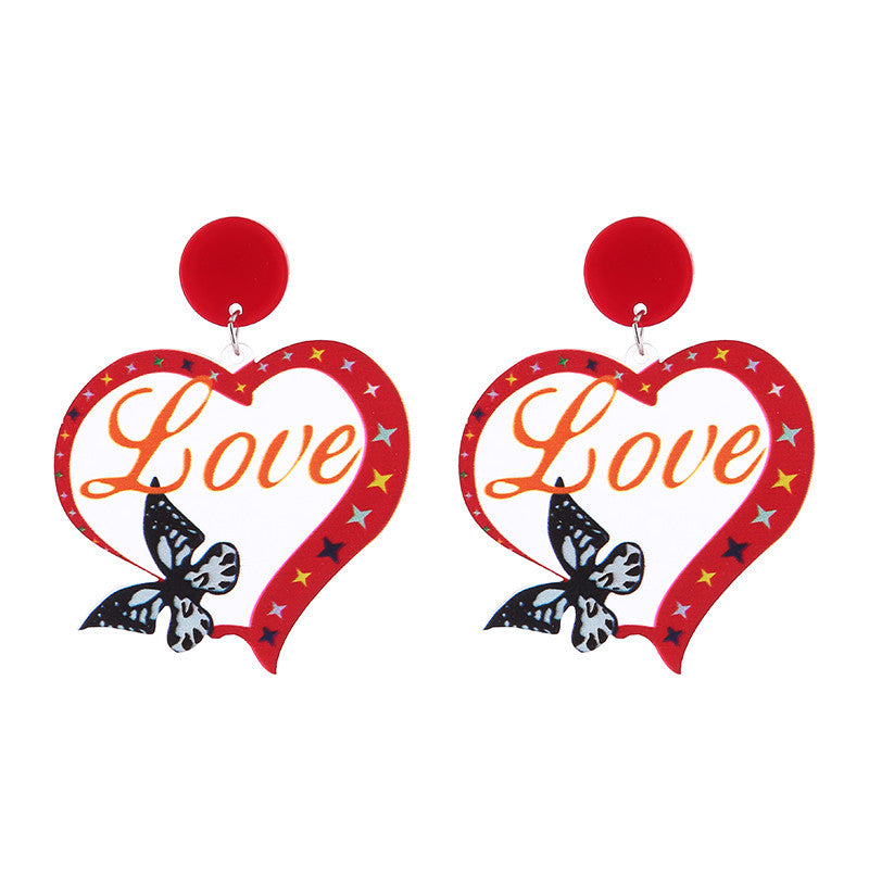Wholesale Valentine's Day Love Acrylic Earrings