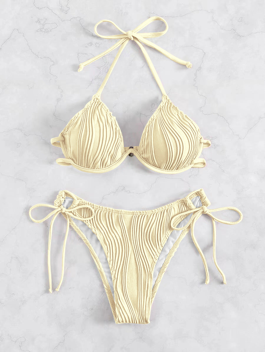 Wholesale Three-point swimsuit women's sexy beautiful back split bikini