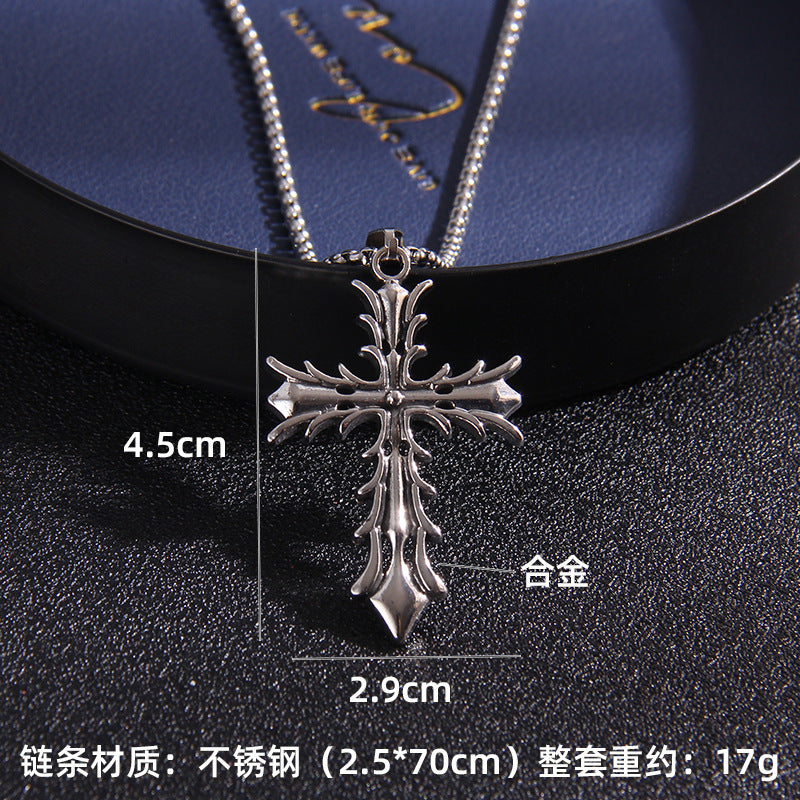 Wholesale Cross Necked Sweaters Stainless Steel Necklace