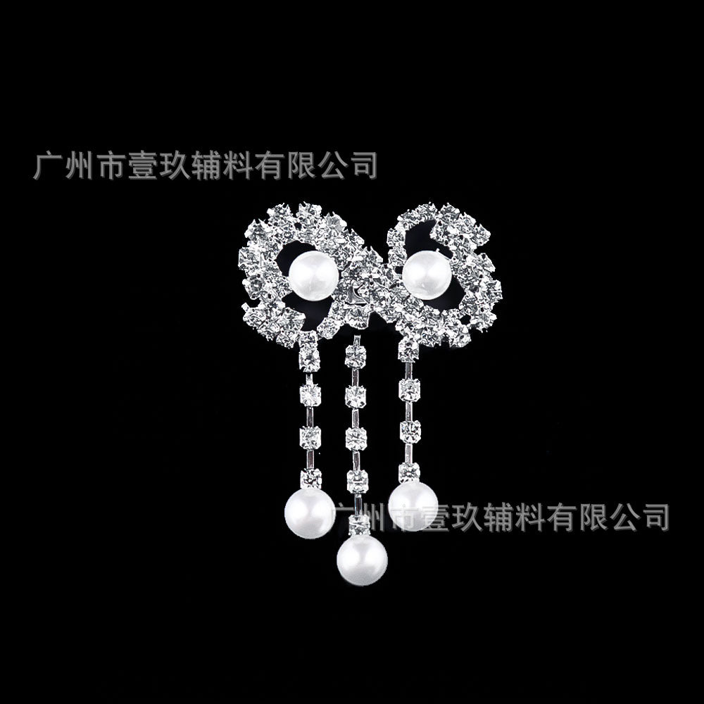 Wholesale Diverse Silver Bow Water Diamond Crystal Chest Flower DIY Patches