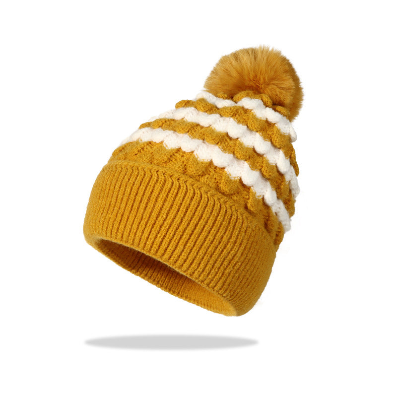 Wholesale Velvet Winter Thickened Twist Coarse Knitted Ear Protection Acrylic Hat