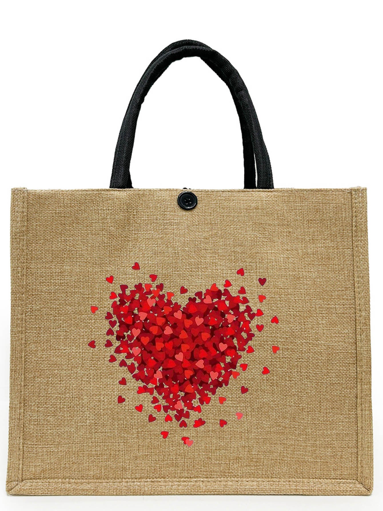 Wholesale Hot Valentine's Day Linen Tote Bag 2025 New Casual Eco-friendly Shopping Bag Large Capacity Handbag