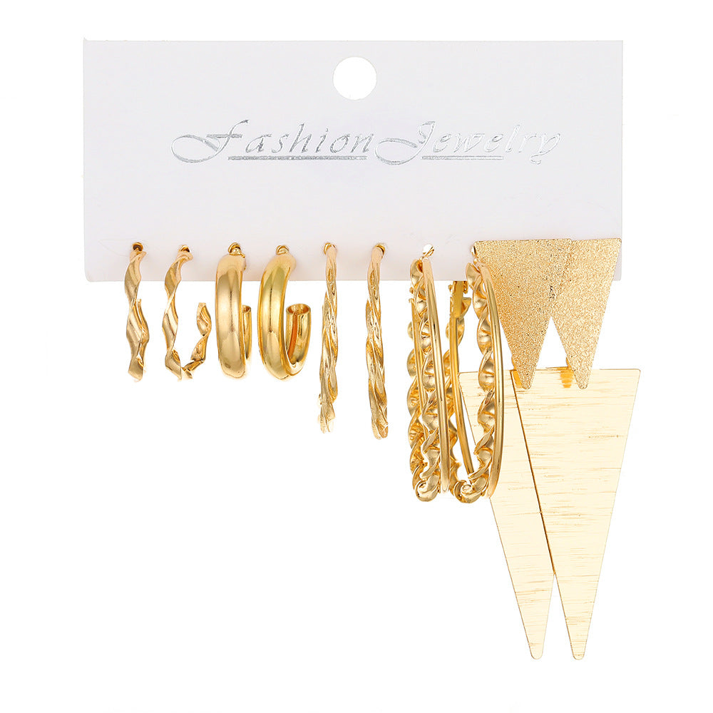 Wholesale Temperament Geometric Alloy Earring Set