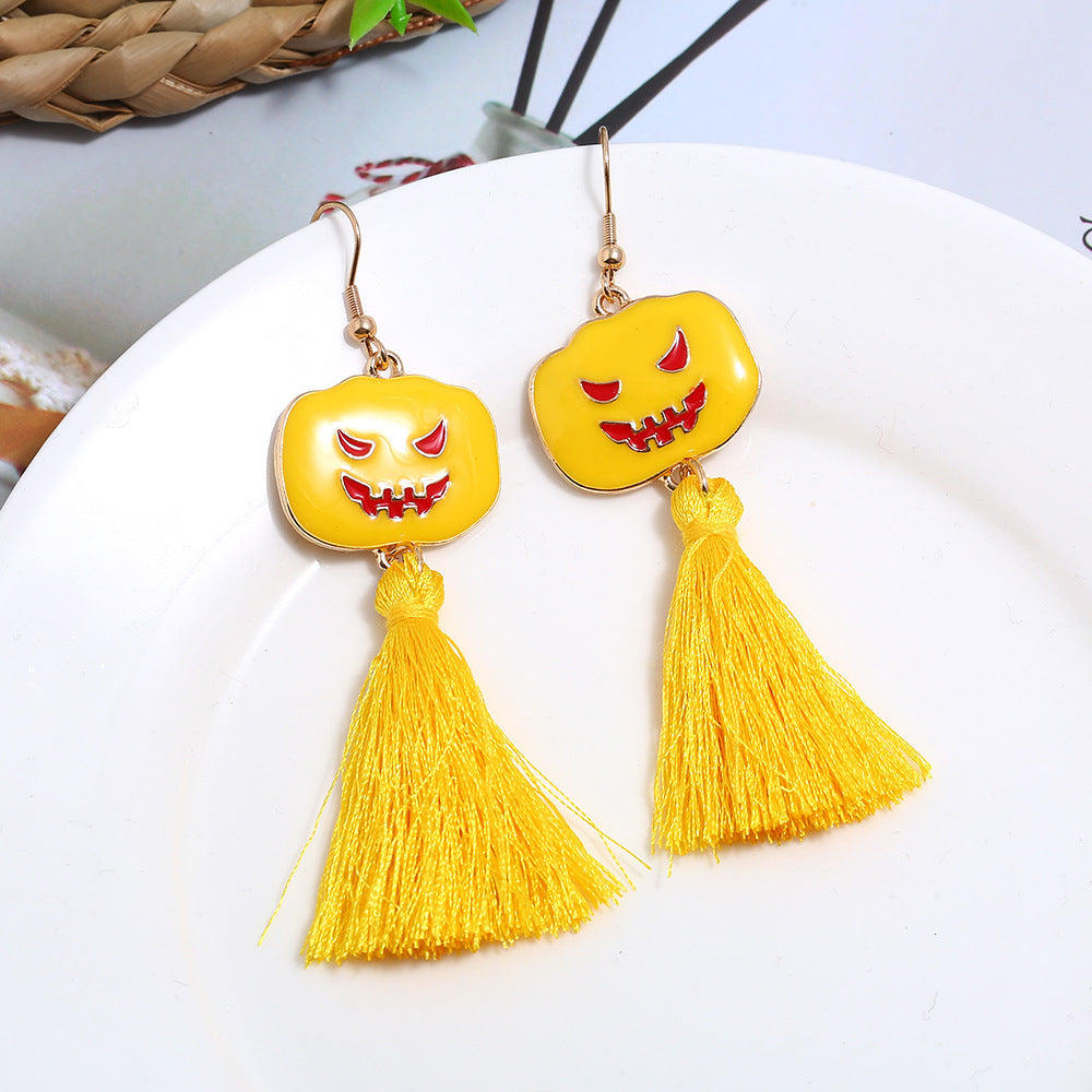 Wholesale Halloween Horror Funny Skull Spider Earrings
