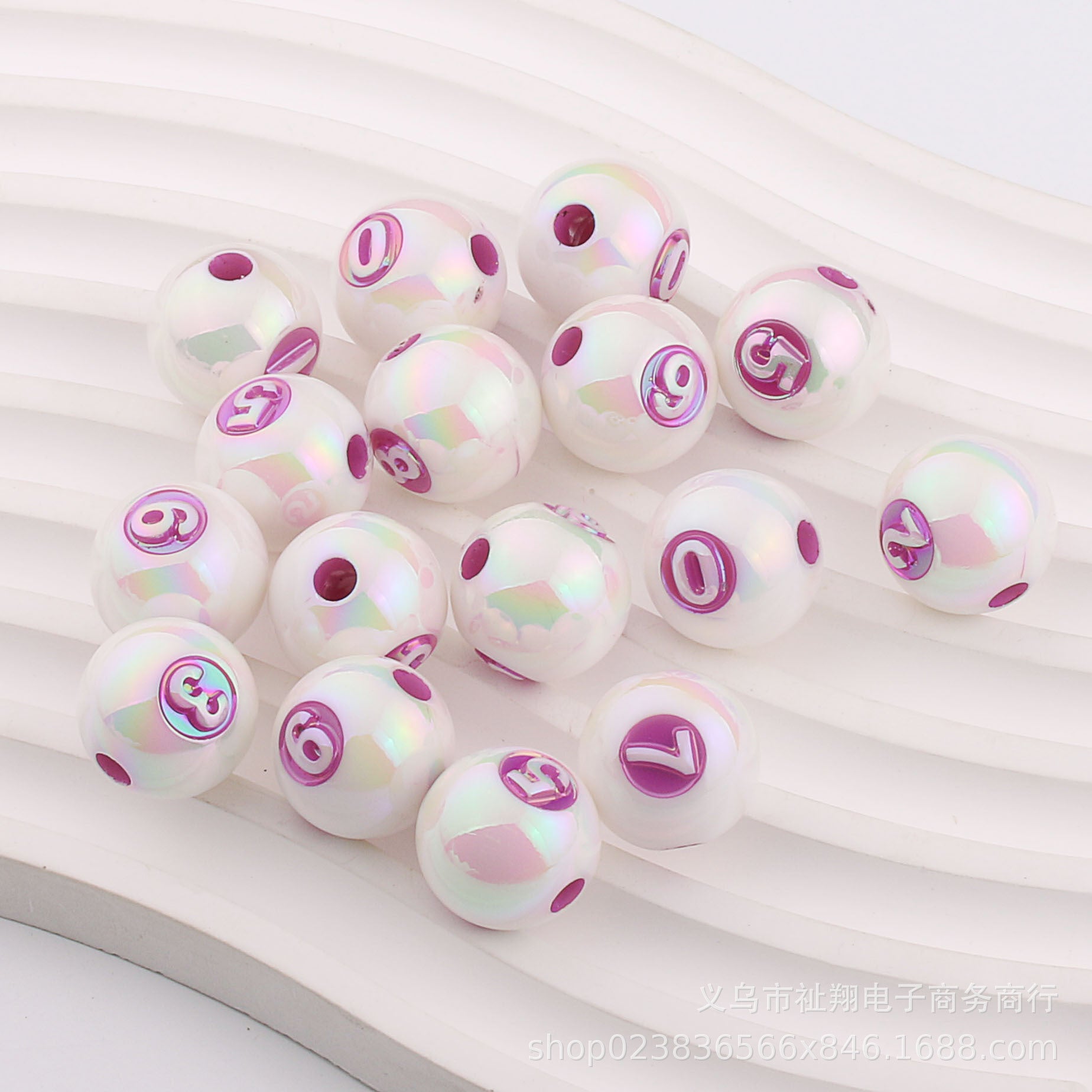 Wholesale 50pcs Mapei Color Digital UV Plating Color Straight Hole DIY Beads