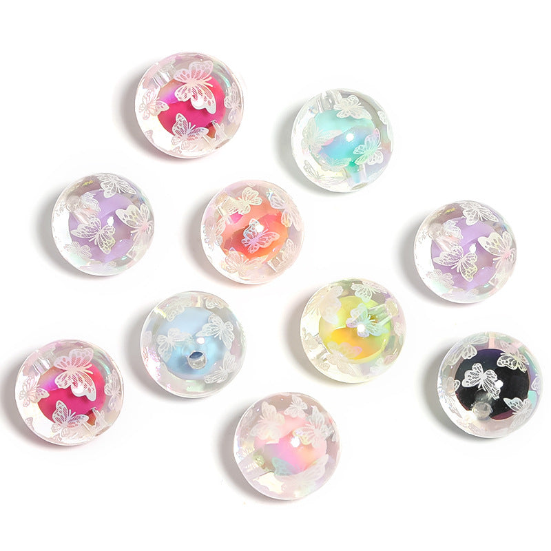 Wholesale 100pcs High Transparent Acrylic Butterfly Strawberry Accessories Material Beads