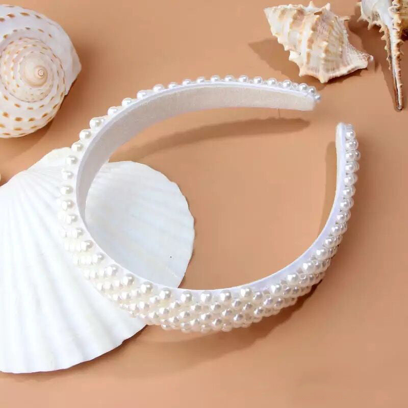 Wholesale Pearl headband crown baroque princess crystal headband