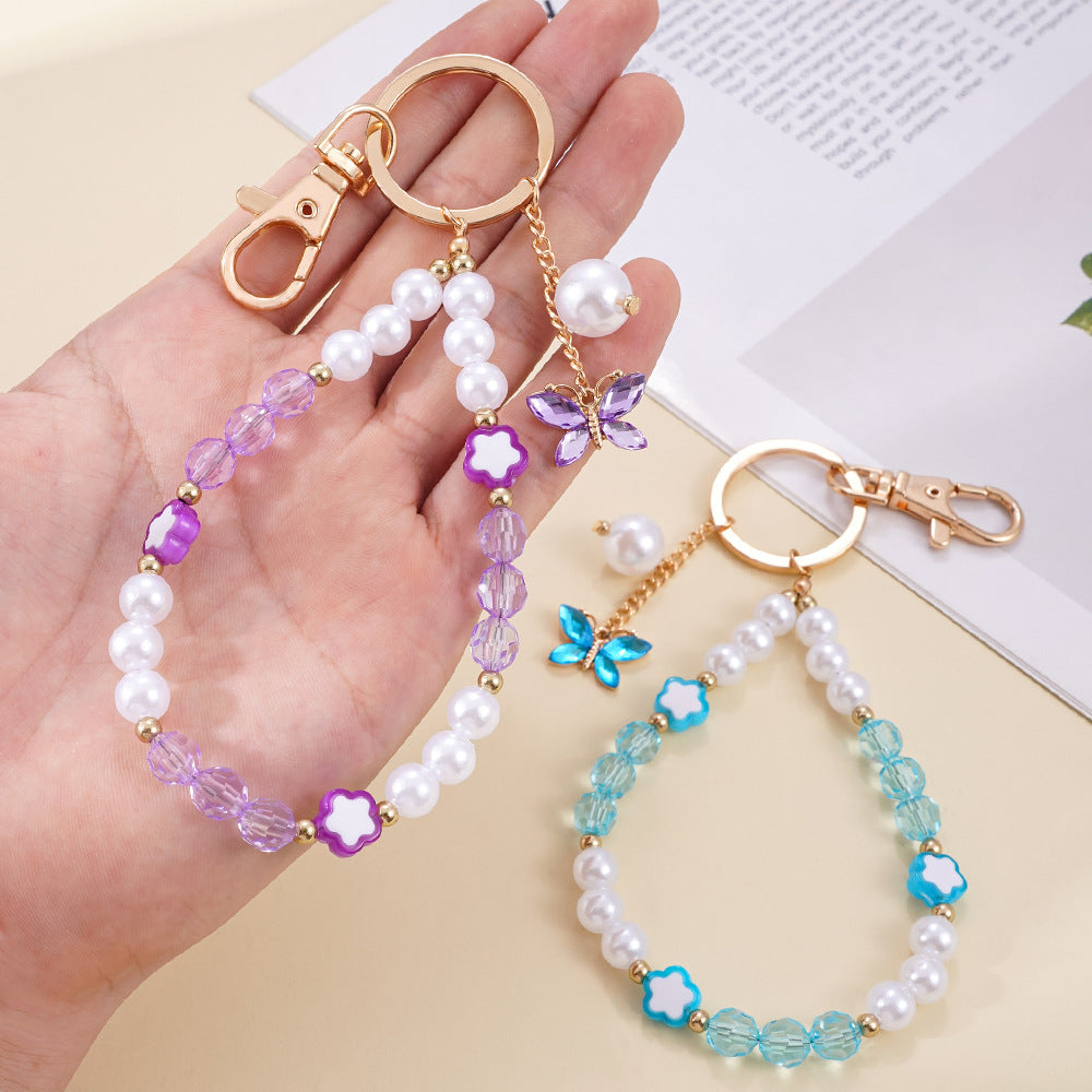 Wholesale Handmade Beaded Accessories English Letter Keychain
