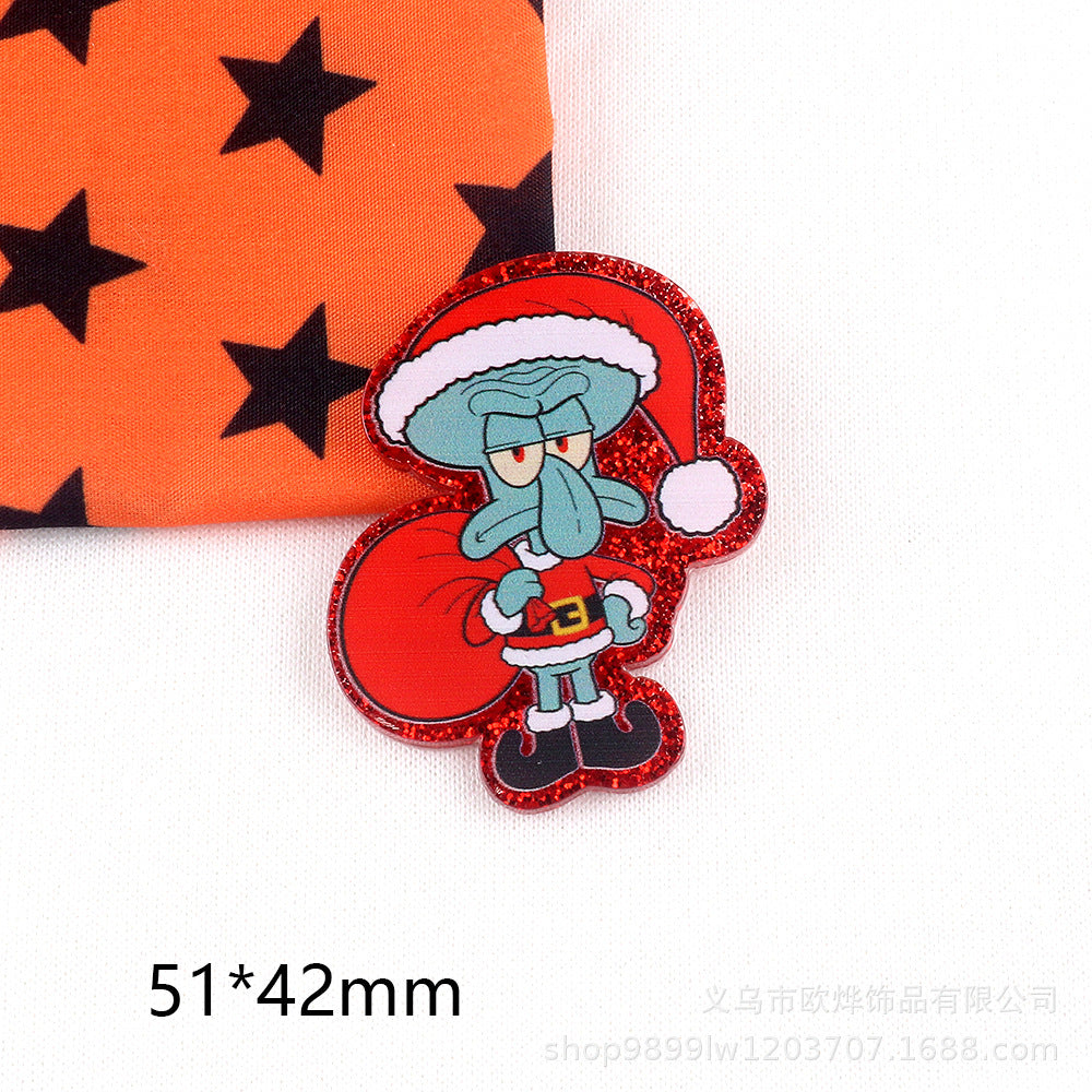 Wholesale 10pcs/pack Cute Cartoon Christmas Ornaments with Acrylic