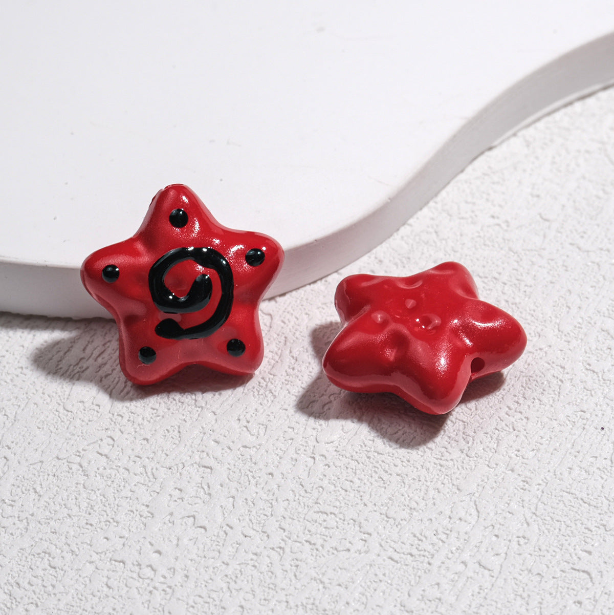 Wholesale 20pcs Cartoon starfish perforated Acrylic Beads