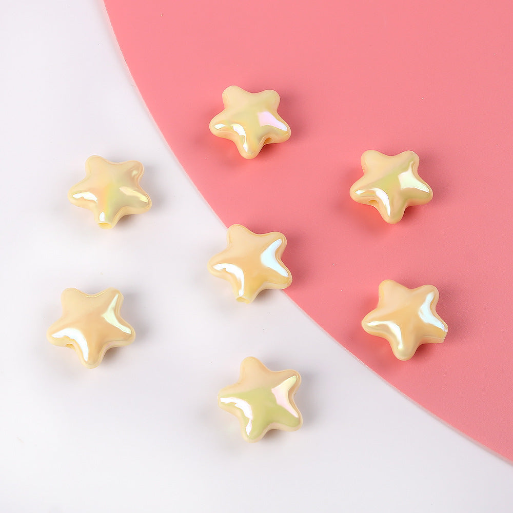 Wholesale 10pcs Cute Star Five-Pointed Star DIY Acrylic Beads Colorful Versatile Accessories