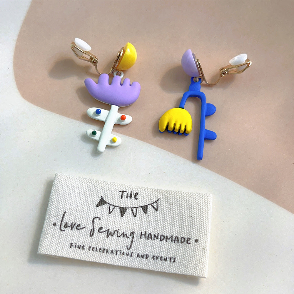 Wholesale Cartoon Color Flower Alloy Earrings