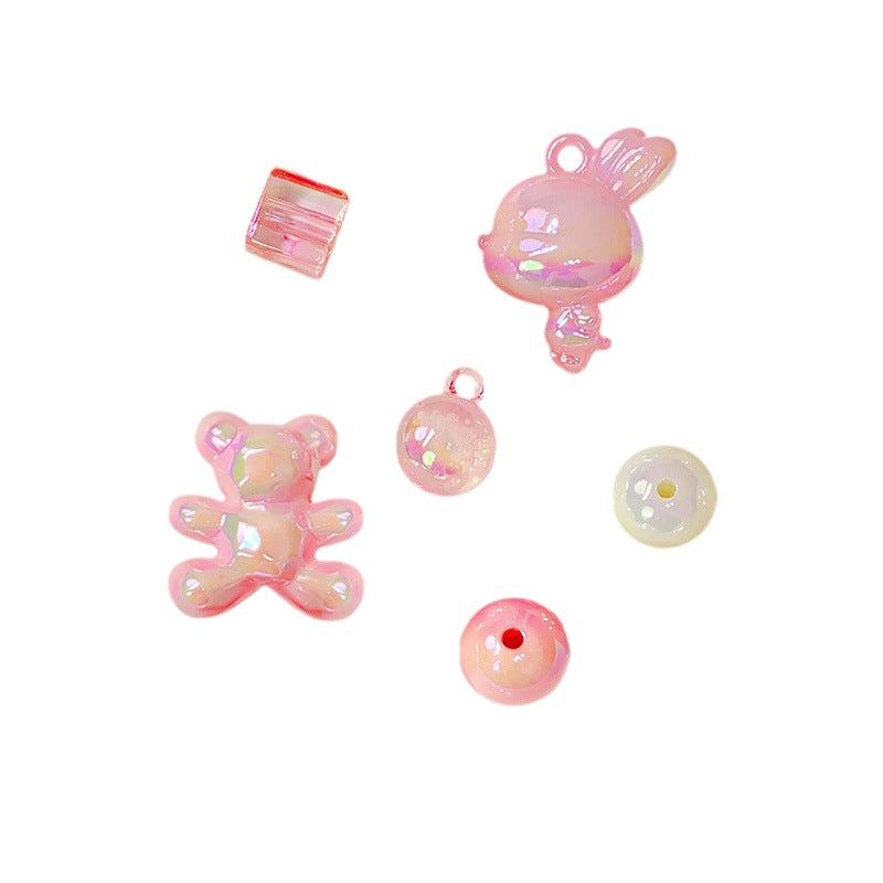 Al por mayor 20pcs acrílico de oso luminoso cuentas de conejo