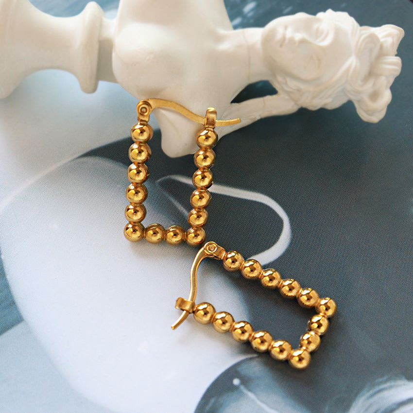 Wholesale Round Bead Geometric Earrings