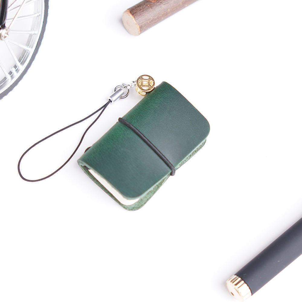 Wholesale mini pocket creative cowhide handmade multi-purpose leather notebook