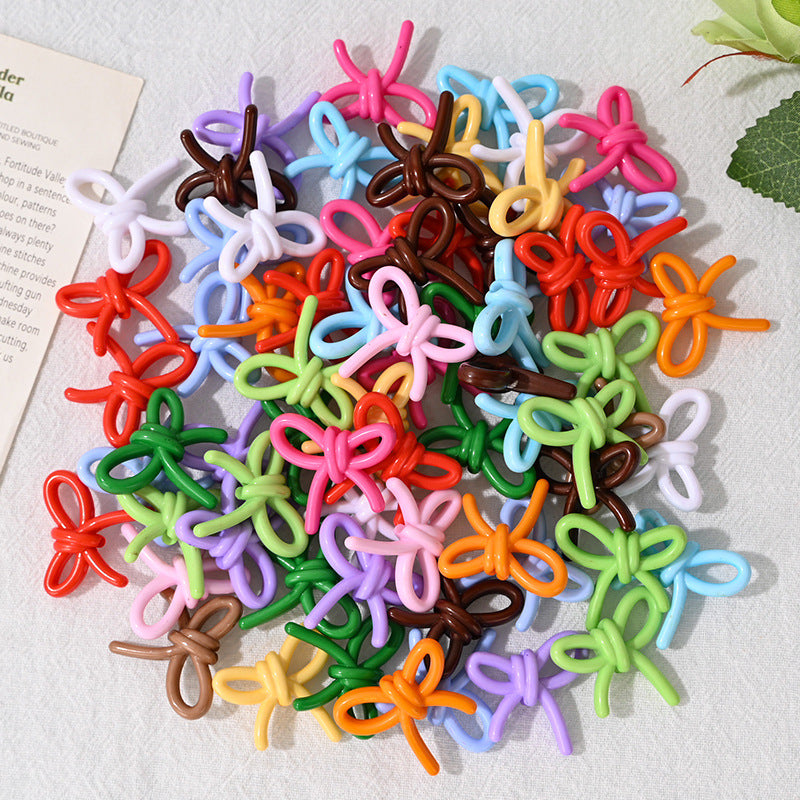 Wholesale 10pcs/pack wknot acrylic beads through hole bow tie beads