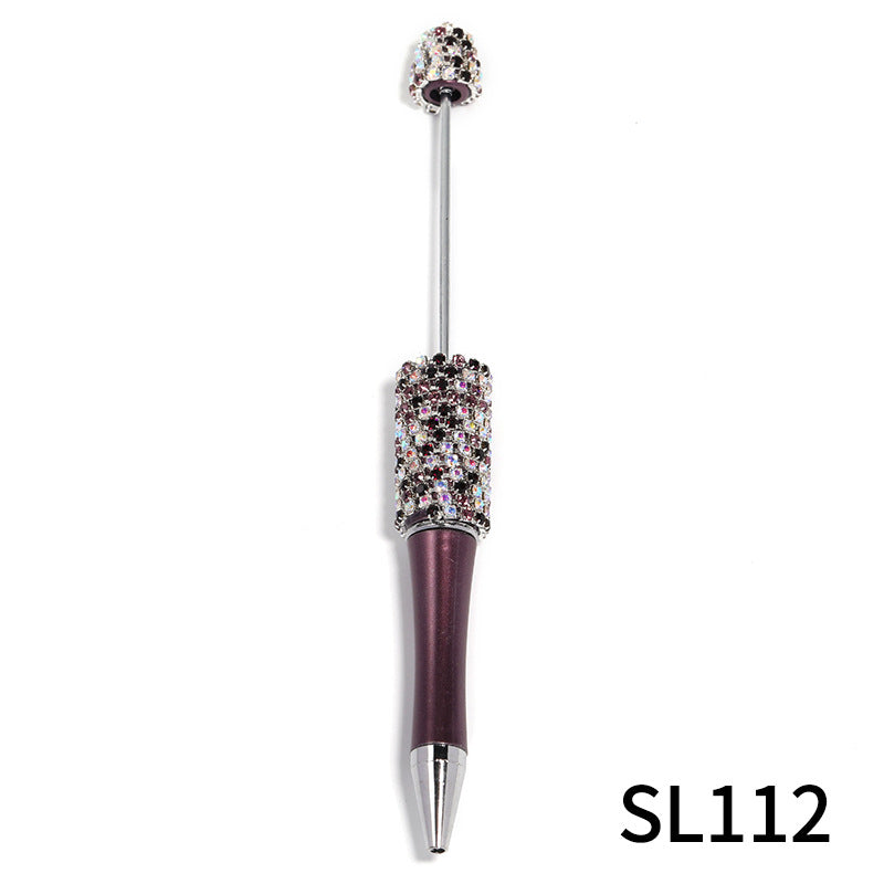 Wholesale Beadable Pens 10pcs Full Rhinestone Chain Beads Diy Rotating Ballpoint Pen