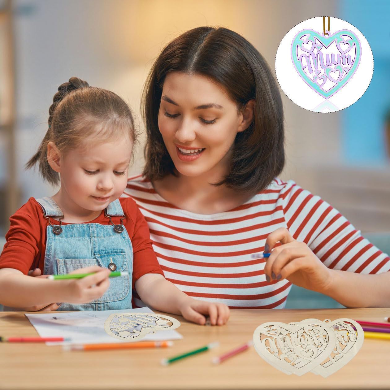 Wholesale of Mother's Day Wooden Pendants