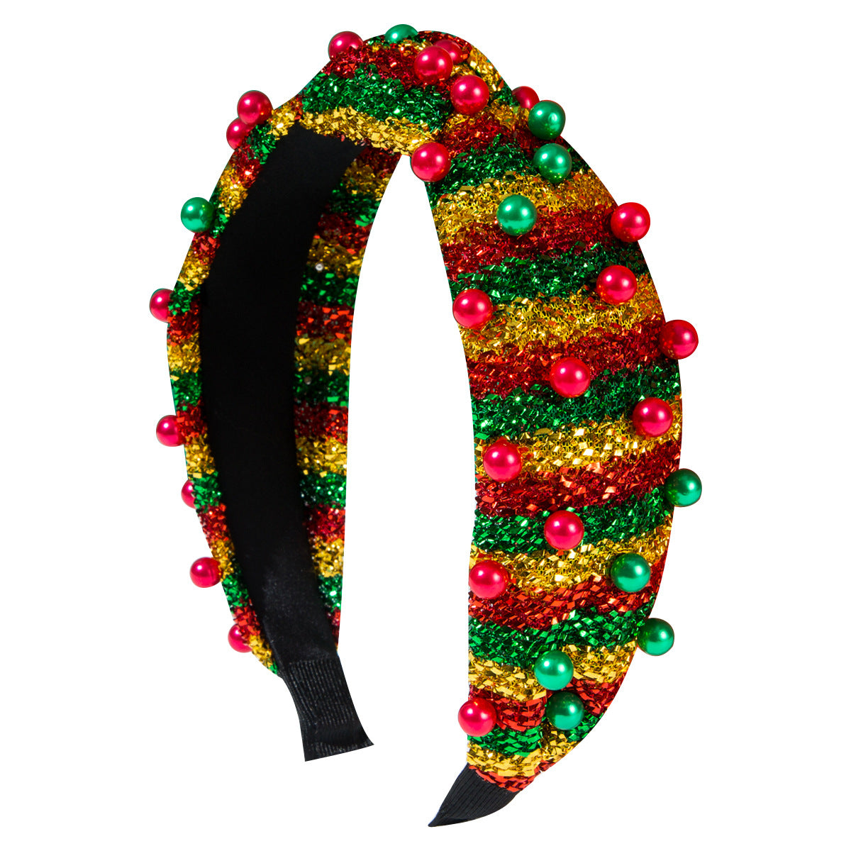 Wholesale Popular Christmas Party Fashion Striped Pearl Temperament Headband
