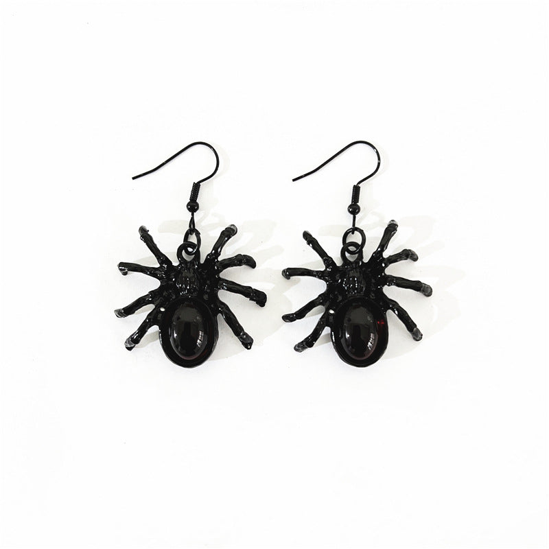 Wholesale Gothic Crystal Cute Spider Alloy Earrings